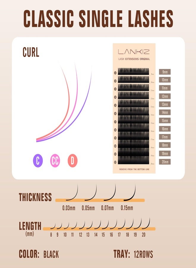 LANKIZ Classic Volume Lash Extension, 0.07 D Curl 9-20mm Mixed Eyelash Extension Lash Trays, Super Matt Black Individual Lash Extensions for Professional Salon Use - Image 5